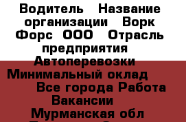 Водитель › Название организации ­ Ворк Форс, ООО › Отрасль предприятия ­ Автоперевозки › Минимальный оклад ­ 42 000 - Все города Работа » Вакансии   . Мурманская обл.,Полярные Зори г.